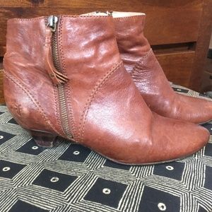 Frye Leather Booties. Cognac color. Size 8
